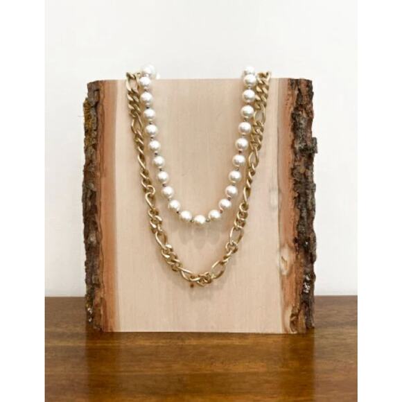 CABI Wisdom Necklace Faux Gold Jewelry Faux Pearls Brass $119
